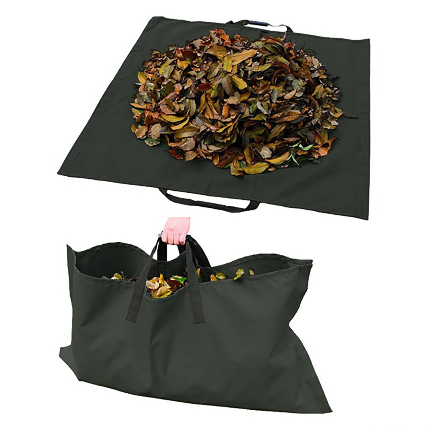 Garden Leaf Storage Outdoor Lawn Yard Waste Tarpaulin Garden dealsniper-net Black