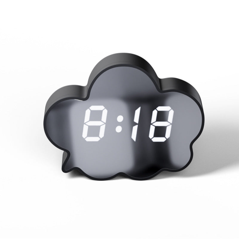 Simple Cloud Mirror Clock Intelligent Voice-controlled Induction Alarm Clock Home Decor dealsniper-net Black