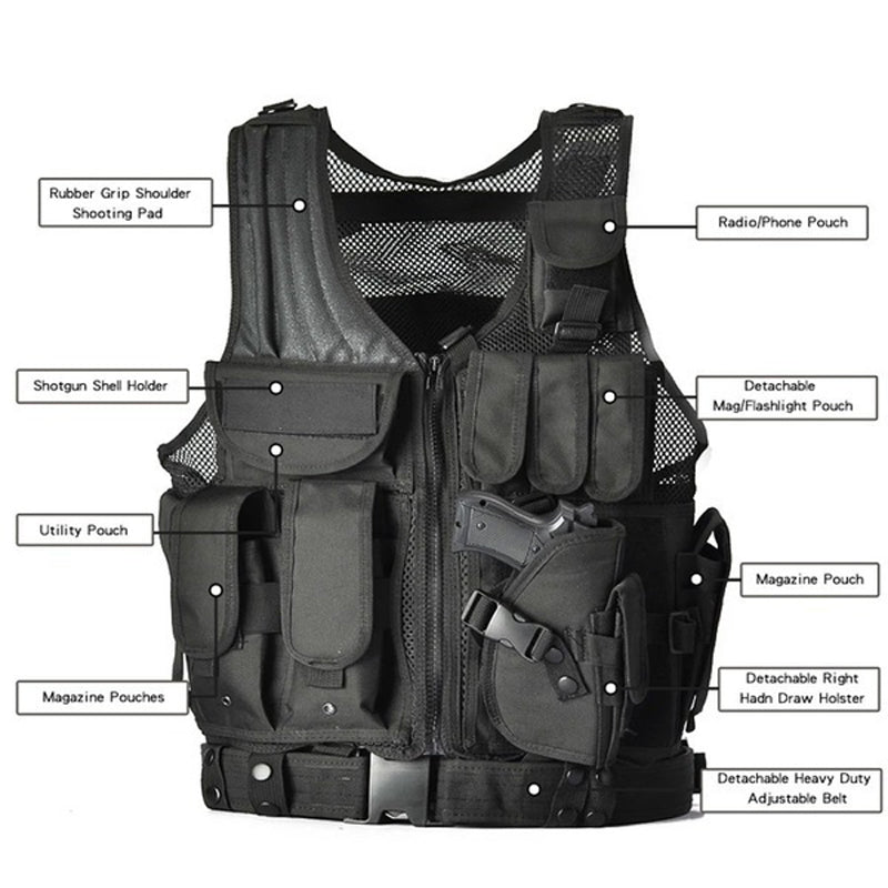 Outdoor Adventure Equipment Camouflage Tactical Vest Amphibious Field Adventure Vest Men dealsniper-net