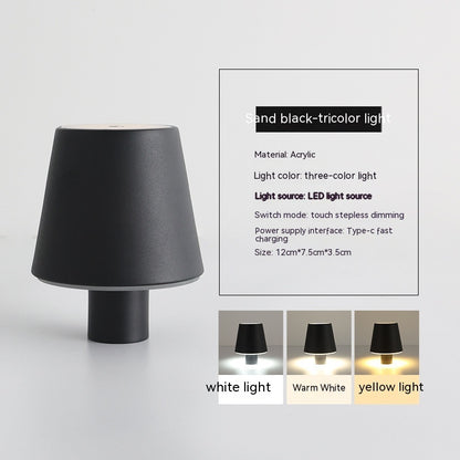 Bedside Lamp Advanced Dimmable Table Lamp Home Decor dealsniper-net Sand Black Plastic