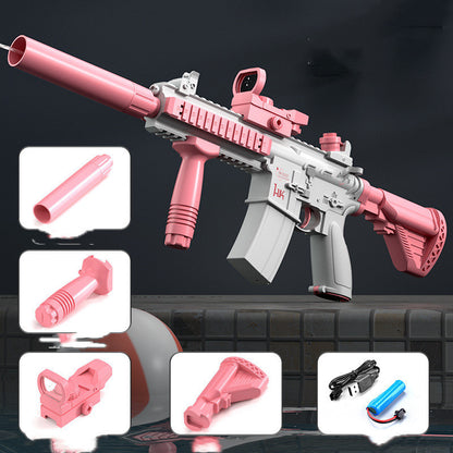 Summer Fully Automatic Electric Water Gun Kids dealsniper-net Pink M416 USB