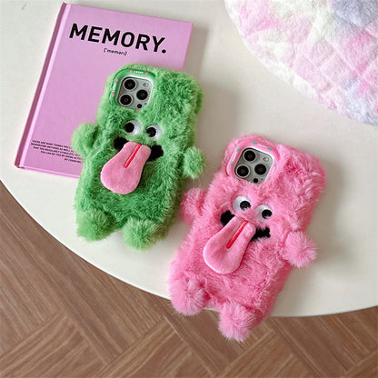 Funny Sticking Tongue Out Cartoon Plush Suitable Phone Case Drop-resistant Electronics DealSniper.net