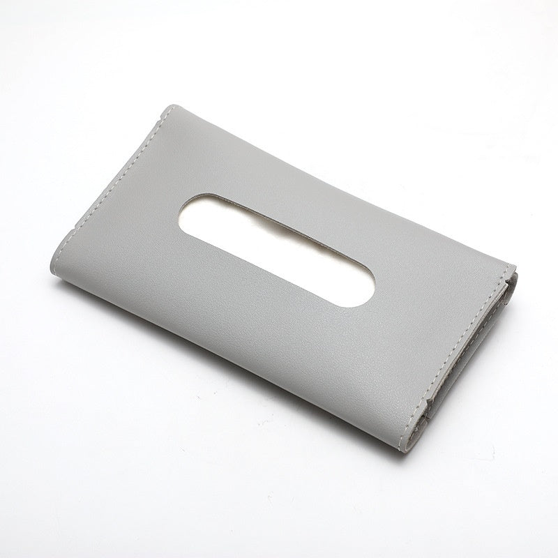 Car Sun Visor Paper Towel Bag Leather Vehicle DealSniper.net Grey 1PC