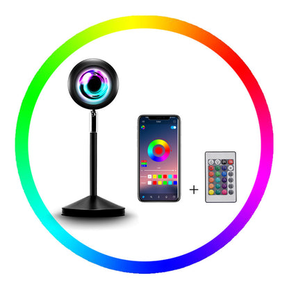 Upgrade Rainbow Sunset Projector Lamp Atmosphere Light Home House DealSniper.net Remote control APP 6W USB