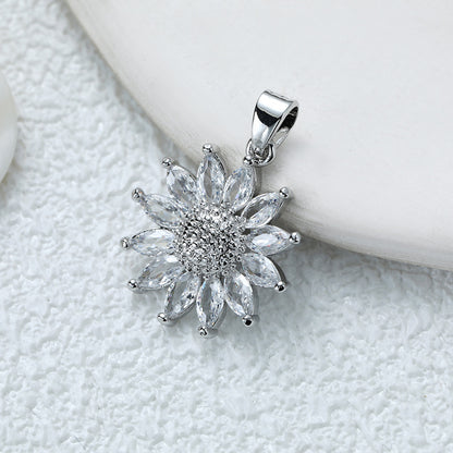 Fashionable Commuter Trendy Micro-Inlaid Zircon Ice-Type Necklace Jewelry Gym From House D007kb sunflower