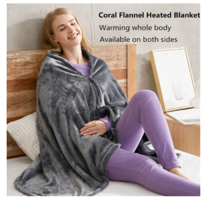 Winter Flannel Heated Blanket Cold Protection Body Warmer Usb Heated Warm Shawl Electric Heated Plush Blanket Women dealsniper-net