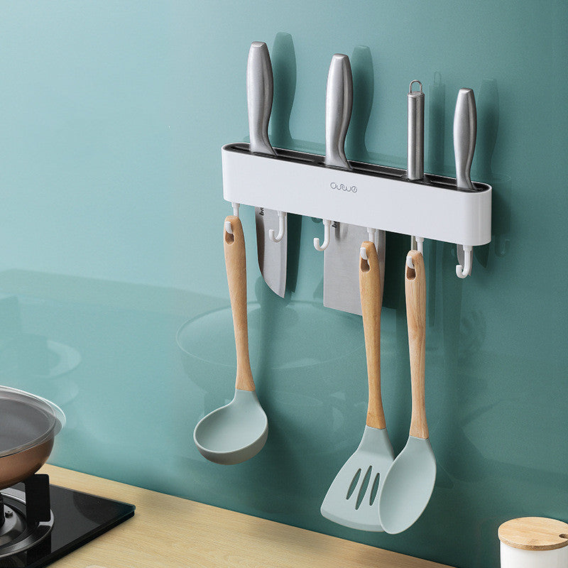 Wall-mounted Knife Holder and Knife Holder Multifunctional Kitchen Supplies Kitchen dealsniper-net Black white