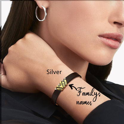 New Leather DIY Lettering Bracelet Drill Buckle Jewelry Gym From House 4small beads Steel