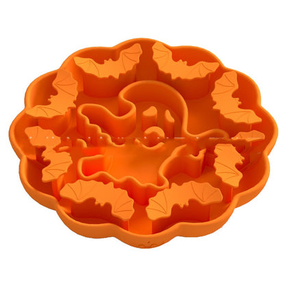 Anti-choke Slow Feeding Anti-tumble Multi-functional Dog Bowl Pets dealsniper-net Pumpkin Orange