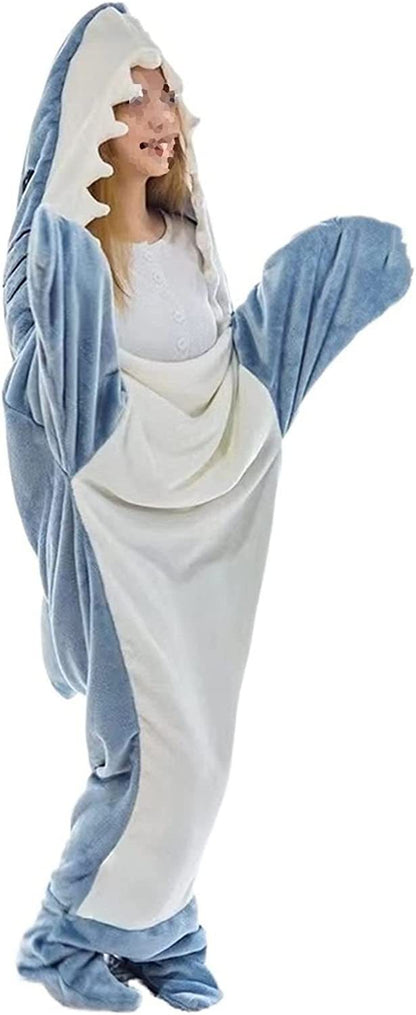 Home Soft Flannel Shark Blanket Hoodie Home dealsniper-net