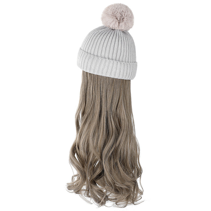 Autumn And Winter New Removable Fashion Woolen Hat Beauty Gym From House Gray Green Wood Gray