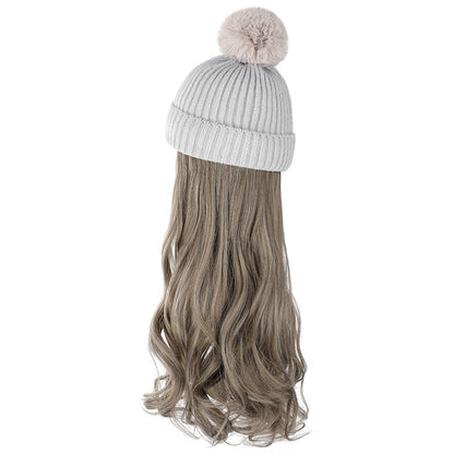Autumn And Winter New Removable Fashion Woolen Hat Beauty Gym From House Gray Green Wood Gray