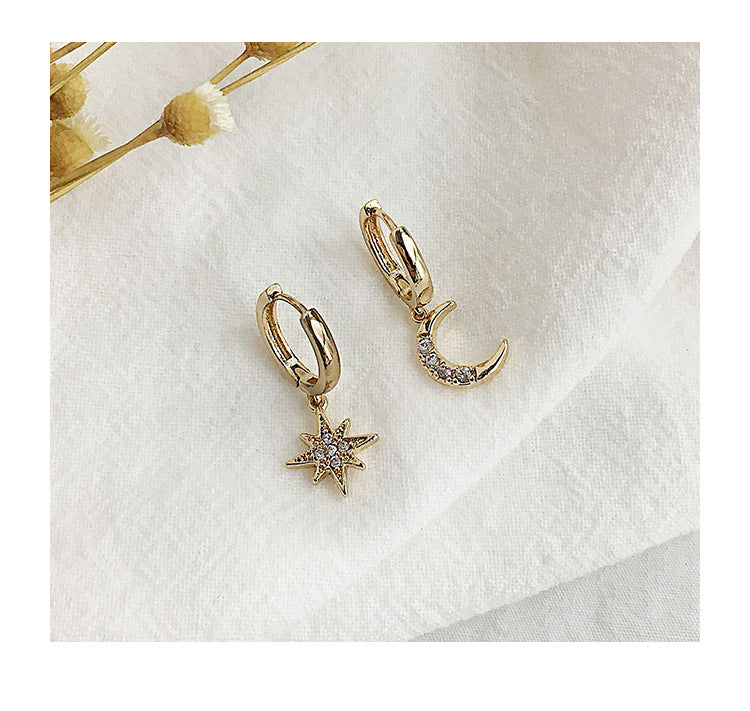 Star Moon Earrings Jewelry dealsniper-net