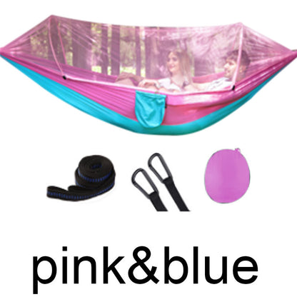 2 Person Portable Outdoor Mosquito Parachute Hammock Outdoor dealsniper-net Pink blue