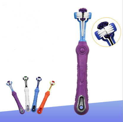 Three Sided Pet Toothbrush Dog Brush Bad Breath Tartar Teeth Care Pets Gym From House