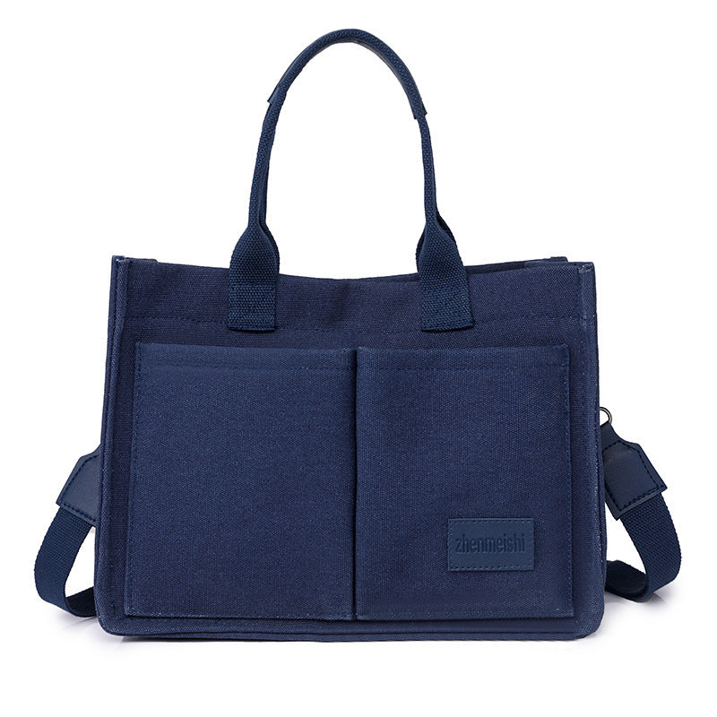 Casual Daily Canvas Tote Shoulder Bags Women Women DealSniper.net Blue