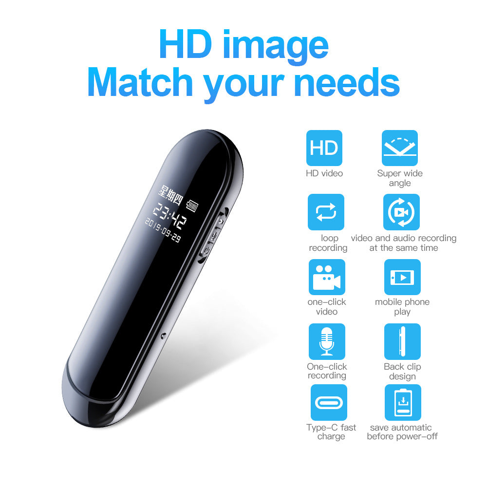 Voice Recorder Work Study Audio And Video Synchronization Ai Intelligent Ai Recorder dealsniper-net Neutral English Black 128GB USB