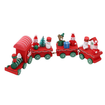 4pcs Mini Wood Train Toys Kids DealSniper.net B Red