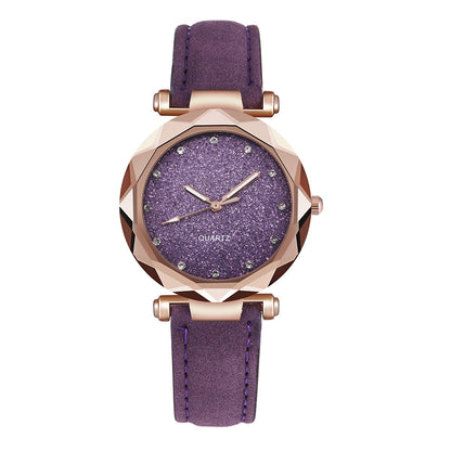 Casual Women Romantic Starry Sky Wrist Watch Leather Jewelry dealsniper-net