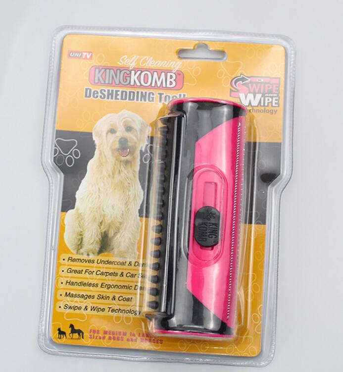 Pet Dog Hair Comb Lint Roller Dog Cat Puppy Cleaning Brush Pets dealsniper-net Good package 2pcs Pink