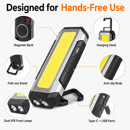 Rechargeable Magnetic Power Bank Function Type C LED Outdoor DealSniper.net