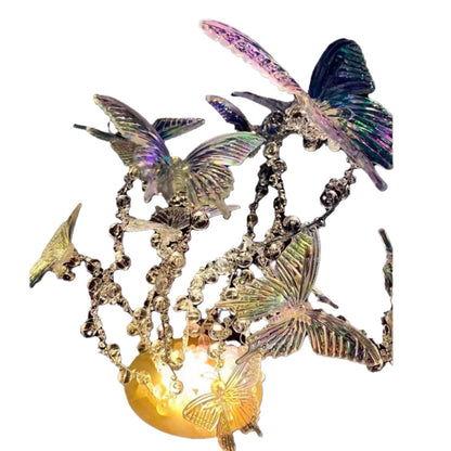 Handmade Diy Butterfly Crystal Small Night Lamp Bedside Ambience Light Home Decor Gym From House