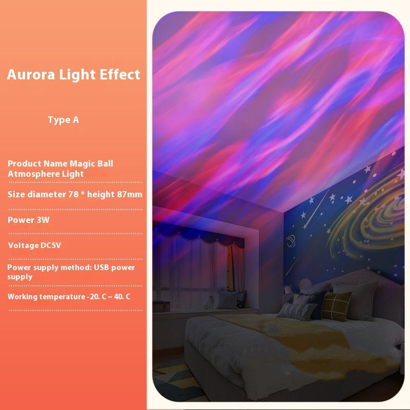 Rotating Polar Light Water Ripple Ambience Light Usb Home Decor Gym From House 5V USB Plug 16 Colors Aurora Remote Control