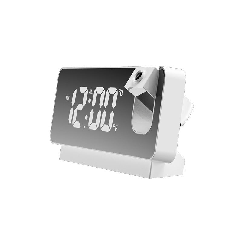 New 3D Projection Alarm Clock LED Mirror Clock Display House dealsniper-net White shell red light USB