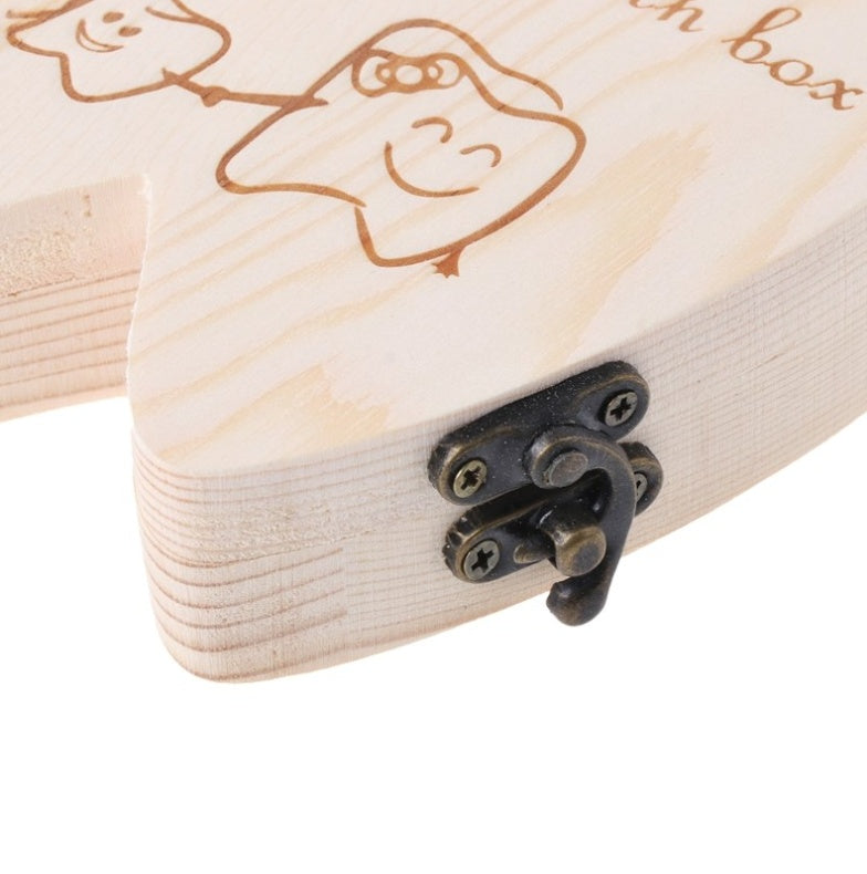 Wooden Baby Tooth Box Organizer Deciduous Teeth Storage Kids Gym From House