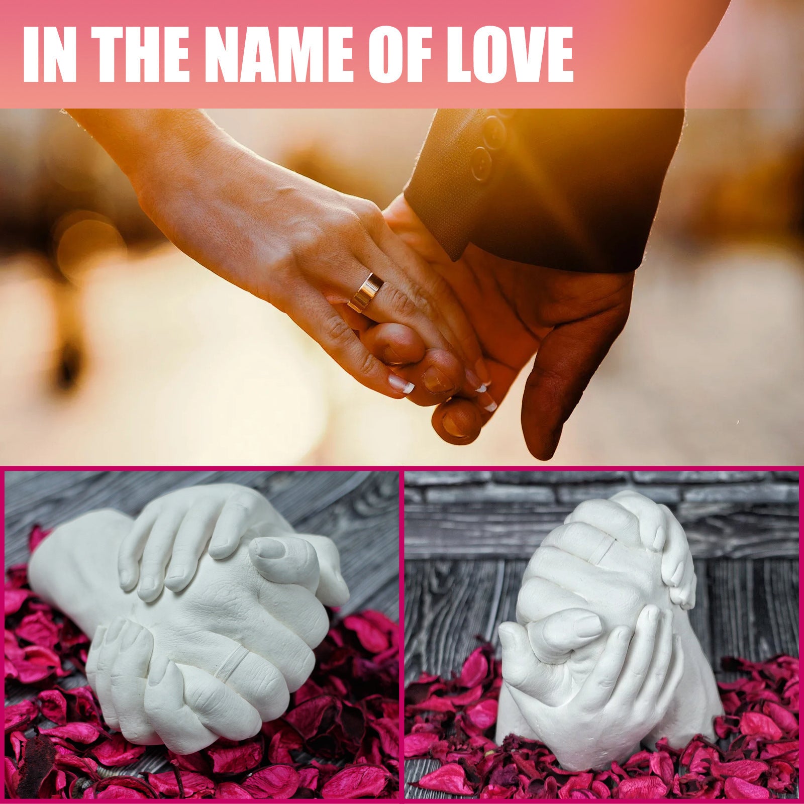 Couple Hand Mold Gypsum Powder Valentine's Day Gift Holidays DealSniper.net