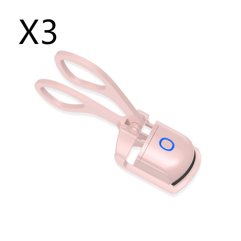 Heated Eyelash Curler Electric Temperature Control Mini Eyelash Beauty dealsniper-net Pink USB 3PCS