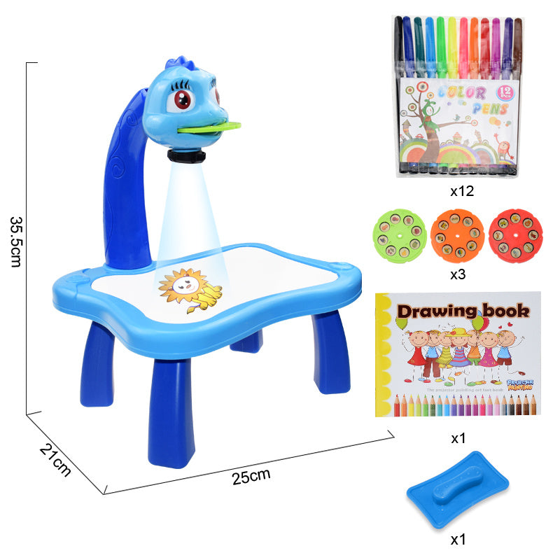 New children's projection painting table Beauty dealsniper-net Blue2