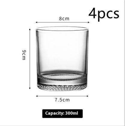 Whiskey Glass Crystal Grid Flower Ice Hockey Kitchen DealSniper.net Grid Whiskey Glass 300ML 4PCS