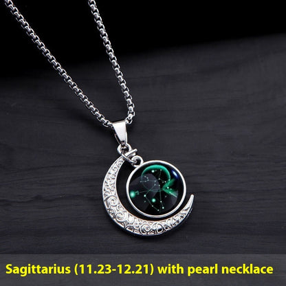 12 Constellation Moon Star Glowing Necklace Charm Jewelry Jewelry dealsniper-net Sagittarius