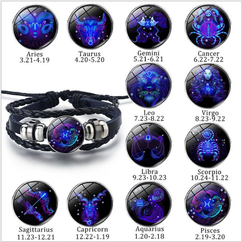 Zodiac Constellation Bracelet Braided Design Jewelry dealsniper-net