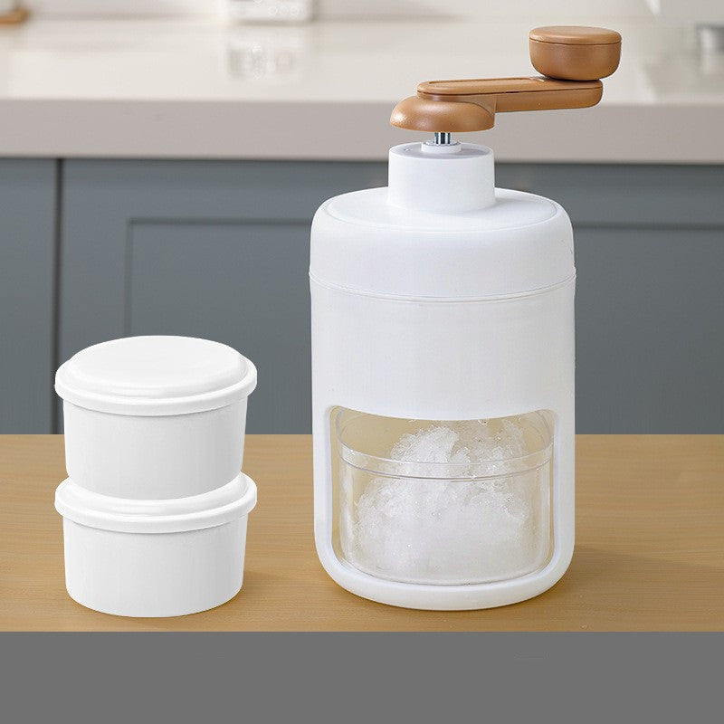 Kitchen Hand Block Shaving Machine Small Ice Maker Kitchen DealSniper.net White With 2PCS Ice box