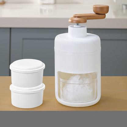 Kitchen Hand Block Shaving Machine Small Ice Maker Kitchen DealSniper.net White With 2PCS Ice box