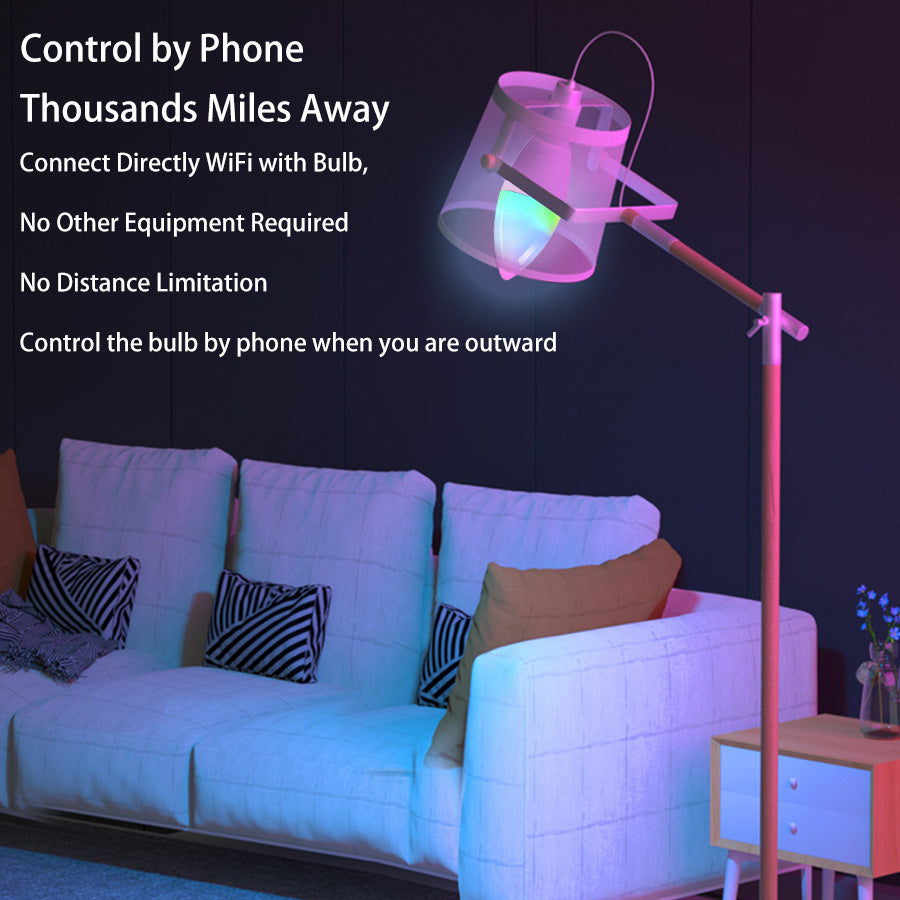 Smart WifI Led Lamp E14 RGB CW WW Led Bulb Dimmable Home Decor dealsniper-net