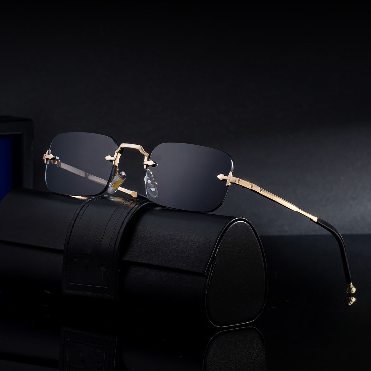New Style Frameless Metal Temple Sunglasses For Men And Women Men Gym From House