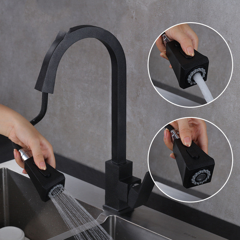 Stretchable Sink Faucet Double Outlet Mode Kitchen dealsniper-net