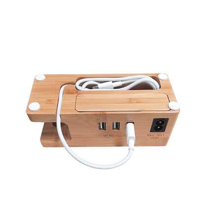 Bamboo mobile phone charging base