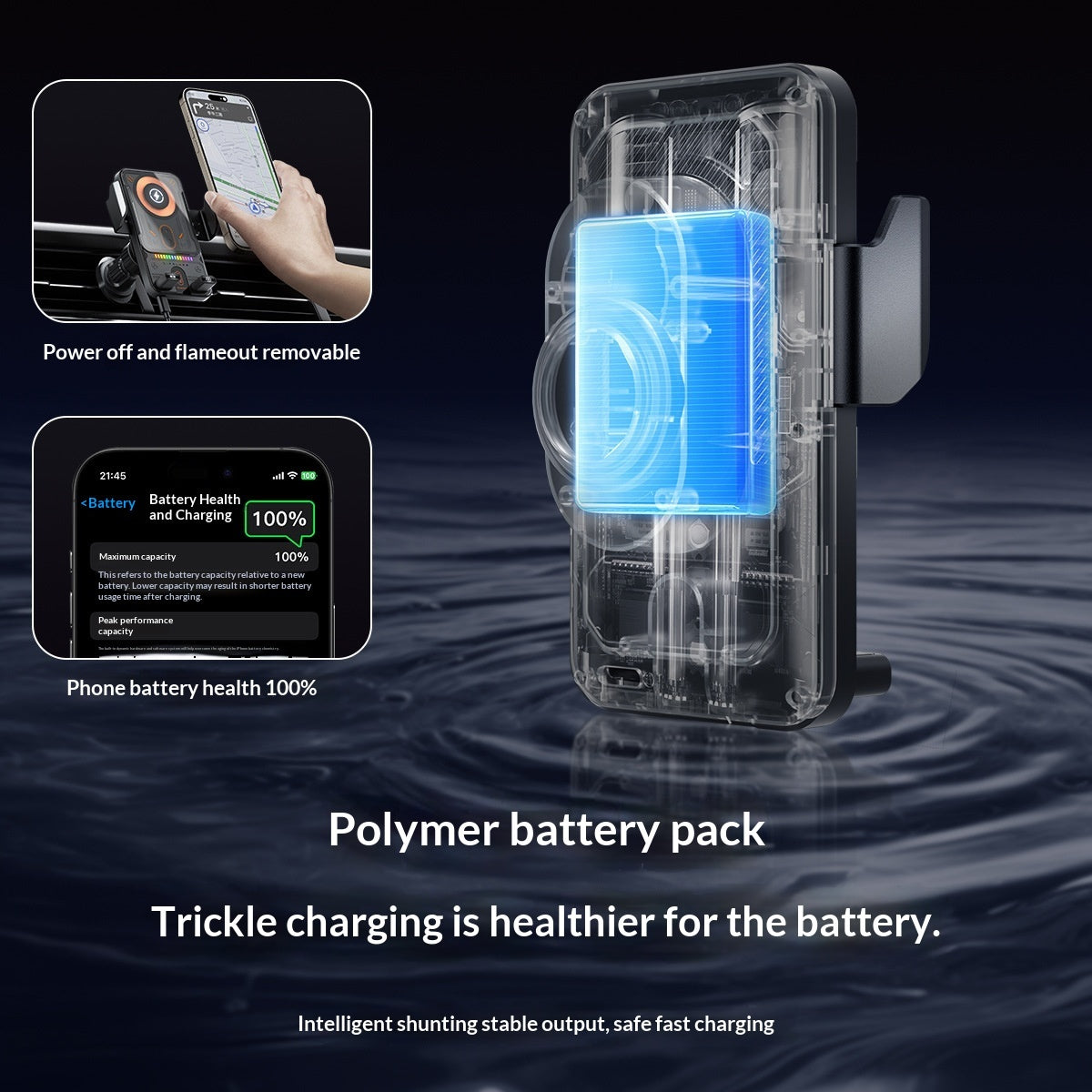 Wireless Charging Car Air Vent Phone Mount For Navigation Vehicle Gym From House