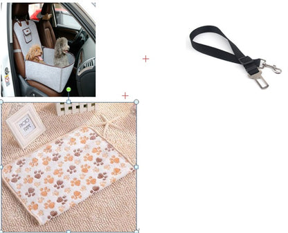 Retro Dual-purpose Pet Car Mat Front Seat Cushion Pets dealsniper-net Gery+70Black+Beige76x52