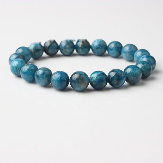 Natural Blue Apatite Bracelets Are Suitable For Men And Women To Wear Elastic Beaded Jewelry Jewelry dealsniper-net