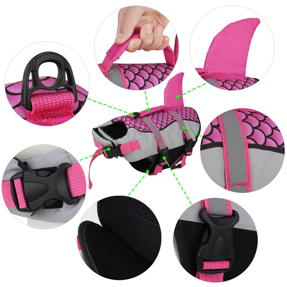 Swim Pet Dog Life Jacket Vest Clothes Life Vest Collar Harness Pets dealsniper-net