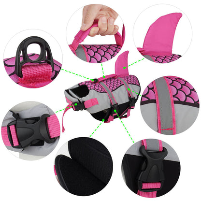 Swim Pet Dog Life Jacket Vest Clothes Life Vest Collar Harness Pets dealsniper-net