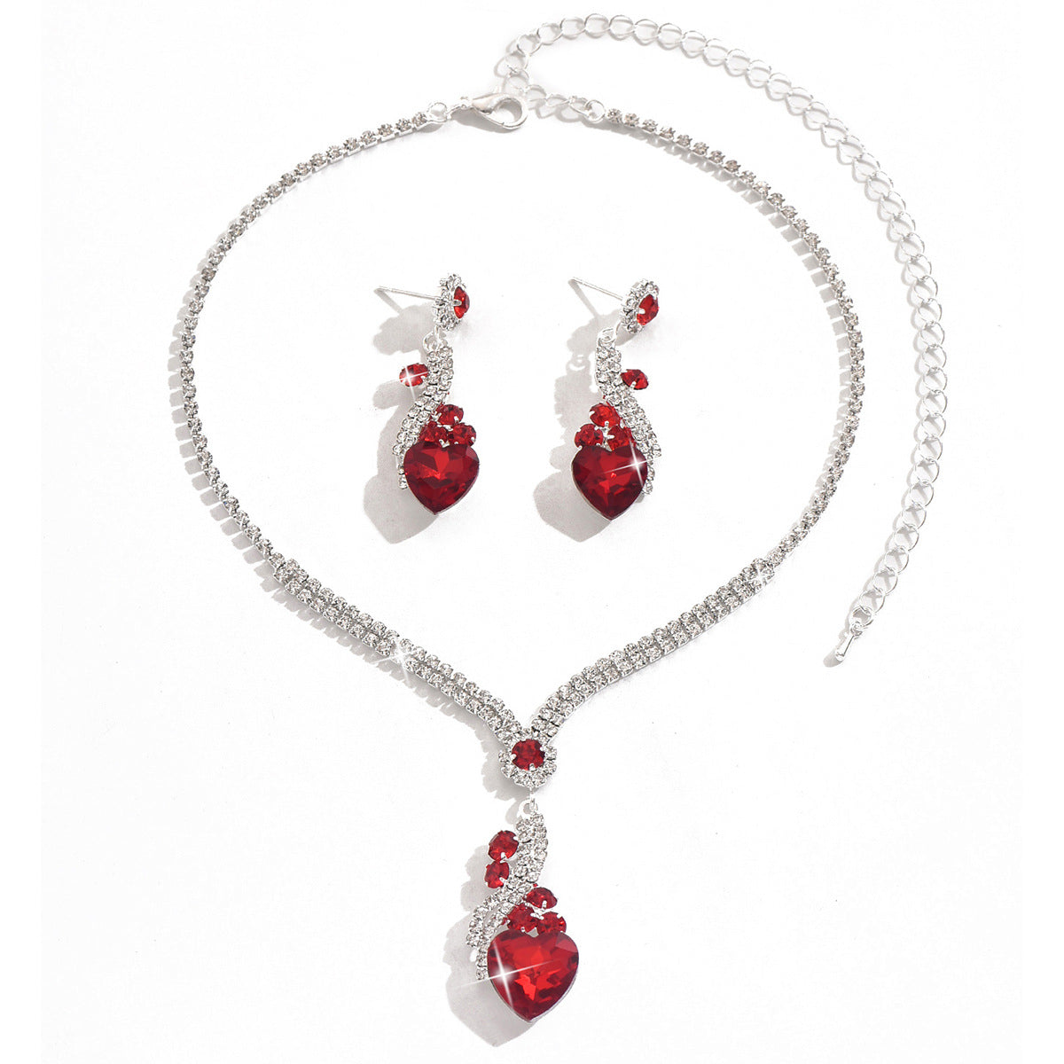 Cross-Border Jewelry Bridal Trendy Jewelry Peach Heart Crystal Jewelry Gym From House