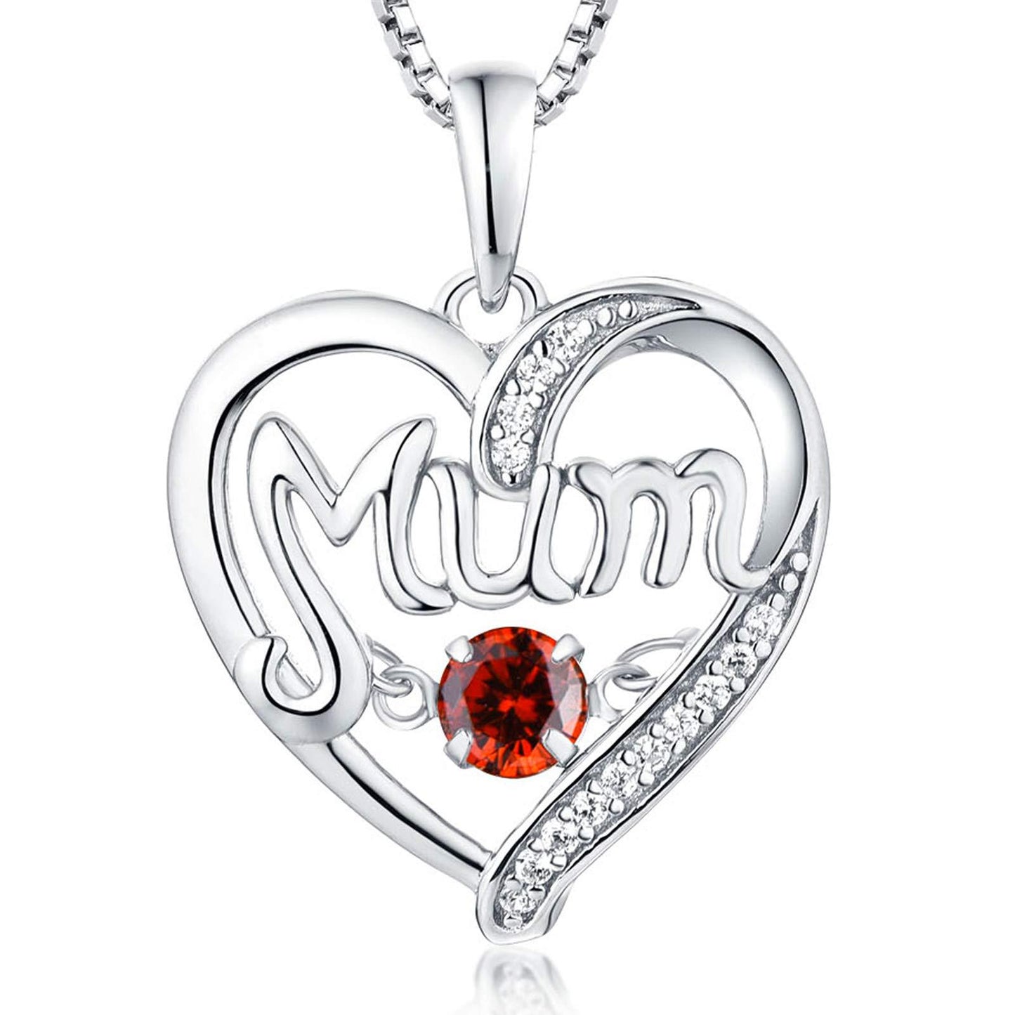 Pulsatile Heart MoM Necklace Mother's Day Gift Birthstones Smart Pendant Jewelry dealsniper-net January 925 Silver