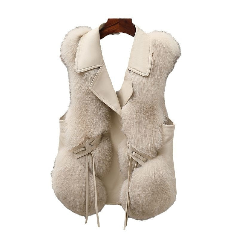 Fur Vest Short Coat Autumn And Winter New Patchwork Winter Women dealsniper-net