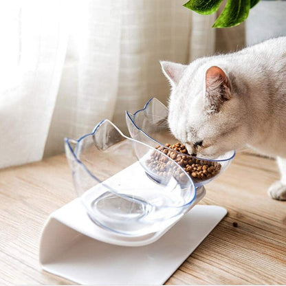 Non Slip Double Cat Bowl With Raised Stand Pet Food Pets dealsniper-net